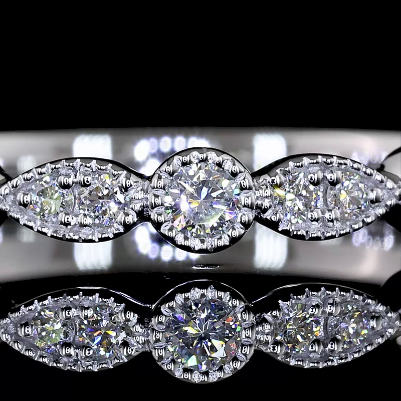 1/4ctw Bezel East West Round Half Eternity Band