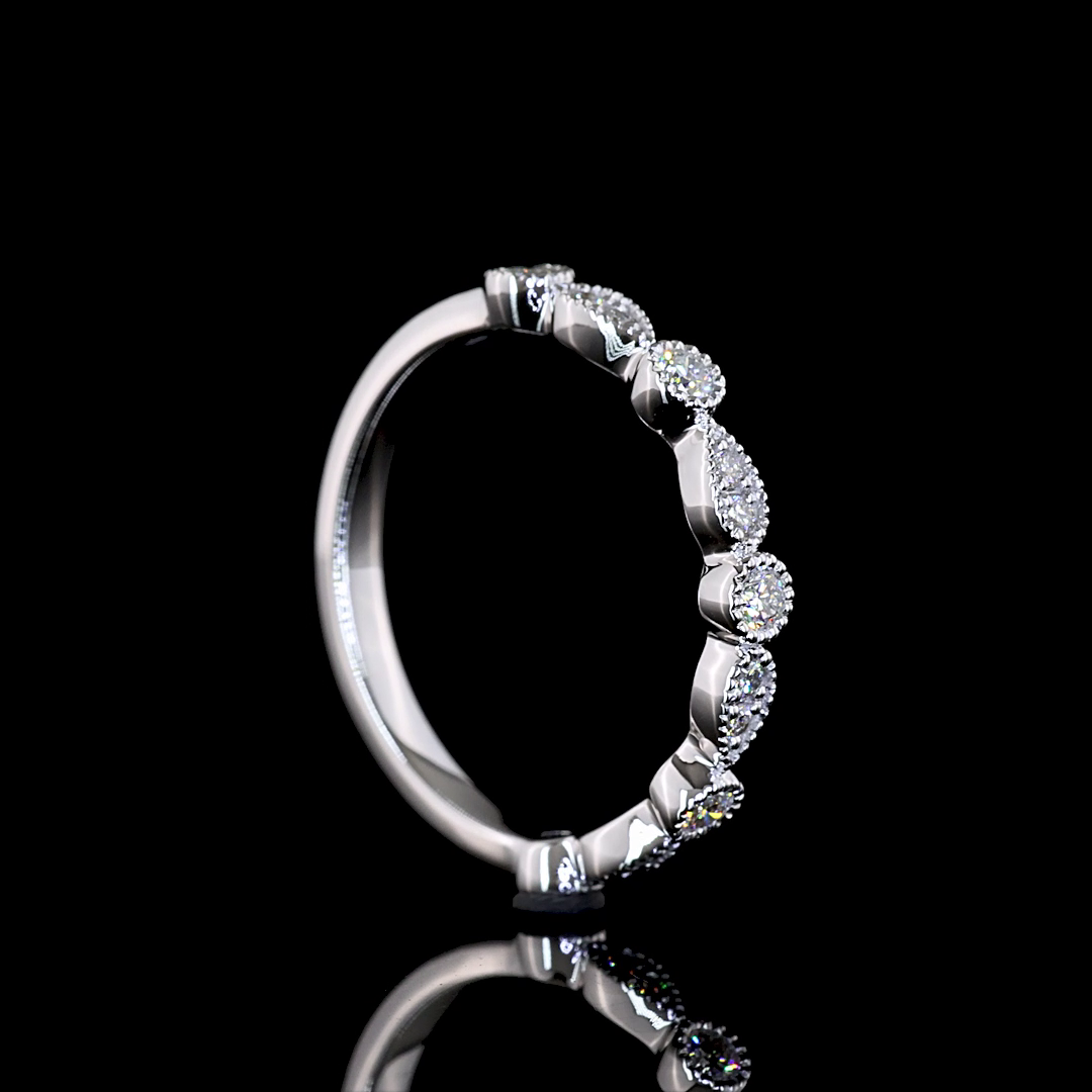 1/4ctw Bezel East West Round Half Eternity Band