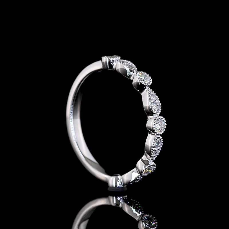 1/4ctw Bezel East West Round Half Eternity Band
