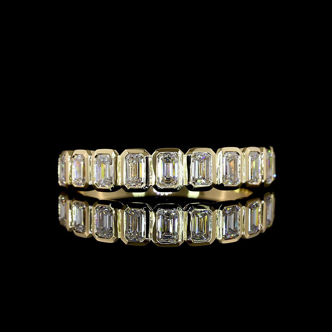 3/4ctw Bezel Emerald Half Eternity Band