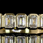 3/4ctw Bezel Emerald Half Eternity Band