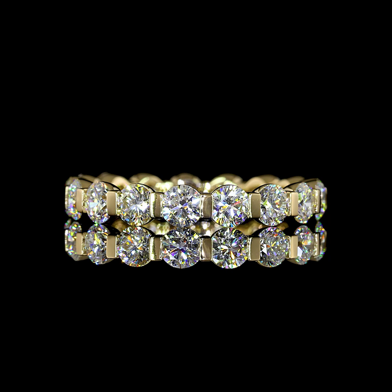 1-1/2ctw Half Bezel Round Eternity Band