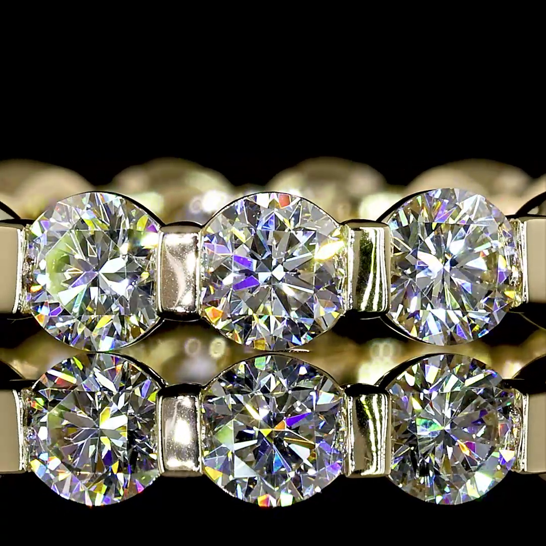1-1/2ctw Half Bezel Round Eternity Band