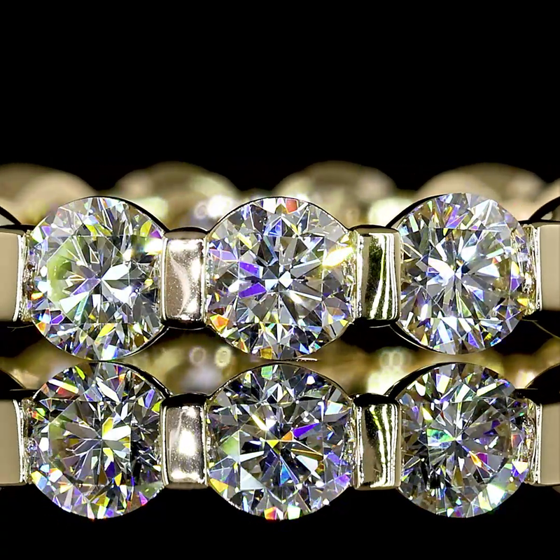 1-1/2ctw Half Bezel Round Eternity Band