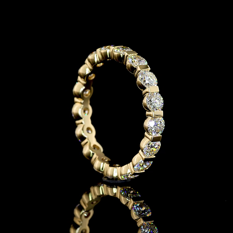 1-1/2ctw Half Bezel Round Eternity Band