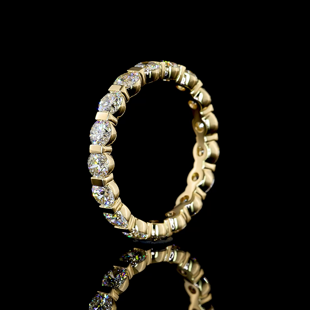 1-1/2ctw Half Bezel Round Eternity Band