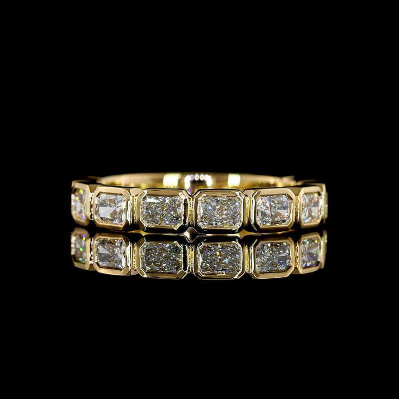 1-1/2ctw Bezel East West Radiant 3/4 Eternity Band