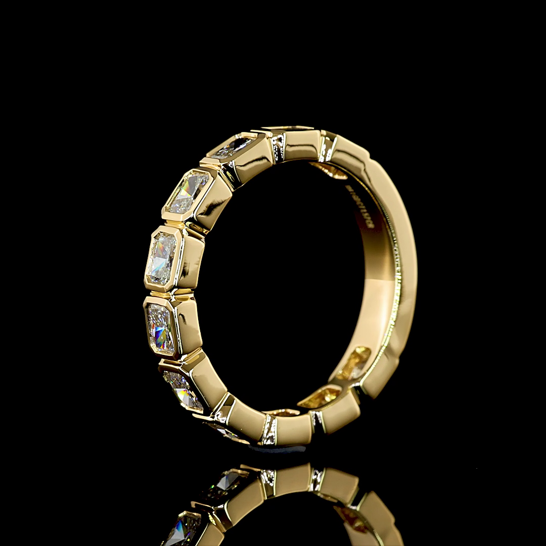 1-1/2ctw Bezel East West Radiant 3/4 Eternity Band