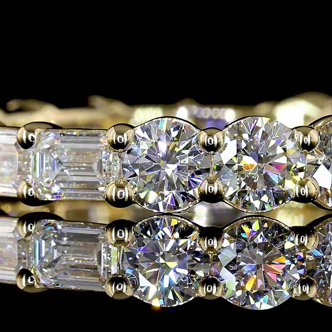 2ctw Prong East West Round Eternity Band
