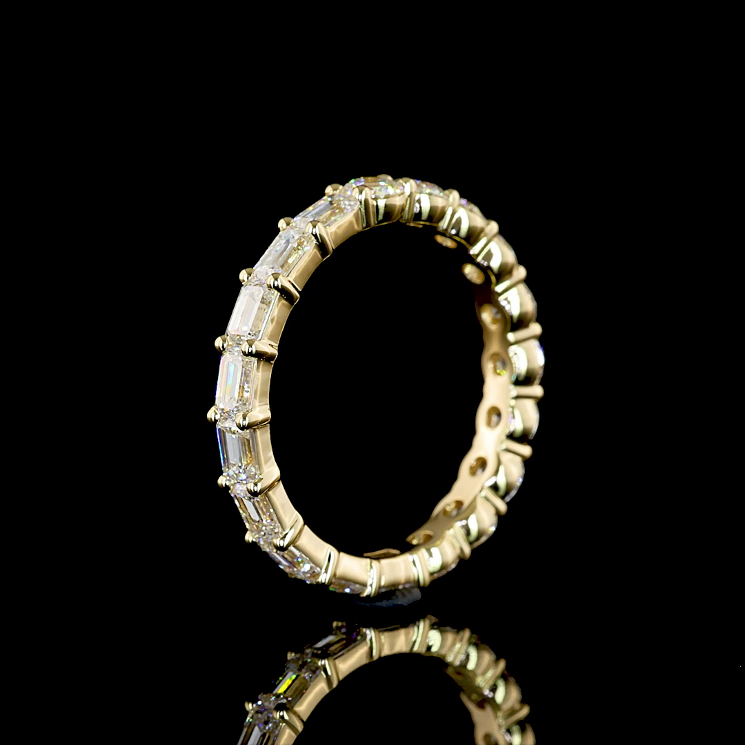 2ctw Prong East West Round Eternity Band