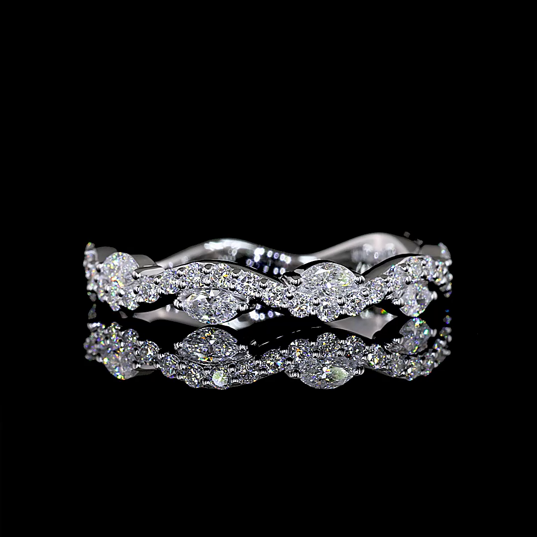 1/2ctw Prong East West Marquise & Round 3/4 Eternity Band