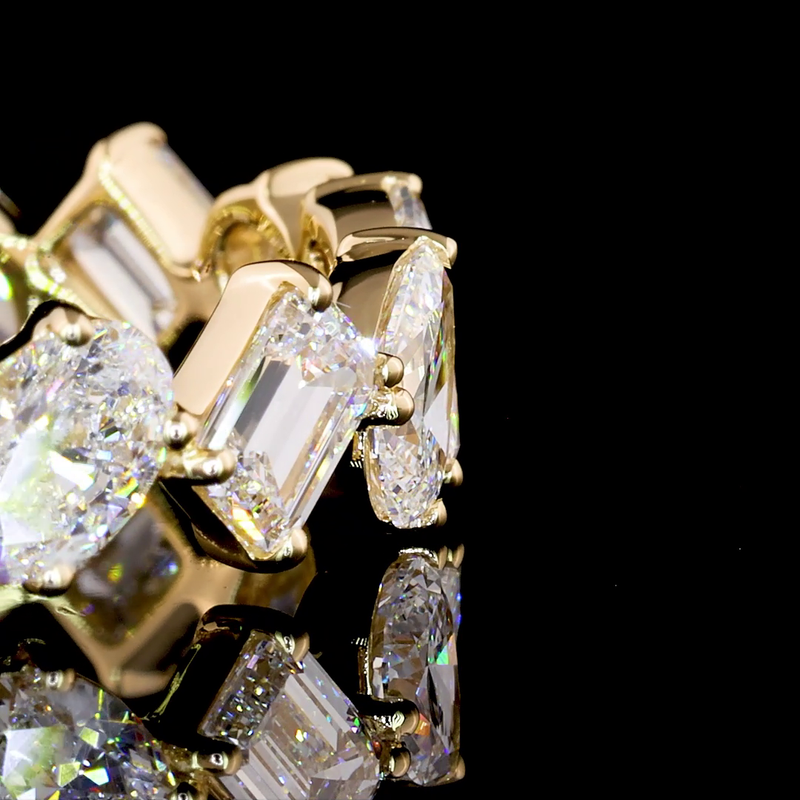 2-1/2ctw Mixed Shape Inclined Prong Diamond 3/4 Eternity Band