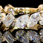 2-1/2ctw Mixed Shape Inclined Prong Diamond 3/4 Eternity Band