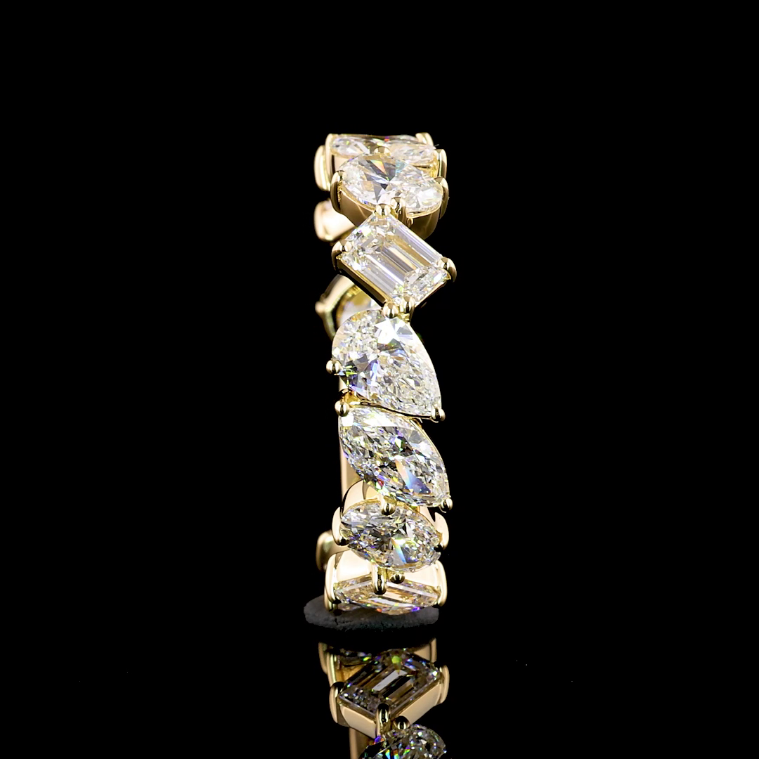 2-1/2ctw Mixed Shape Inclined Prong Diamond 3/4 Eternity Band