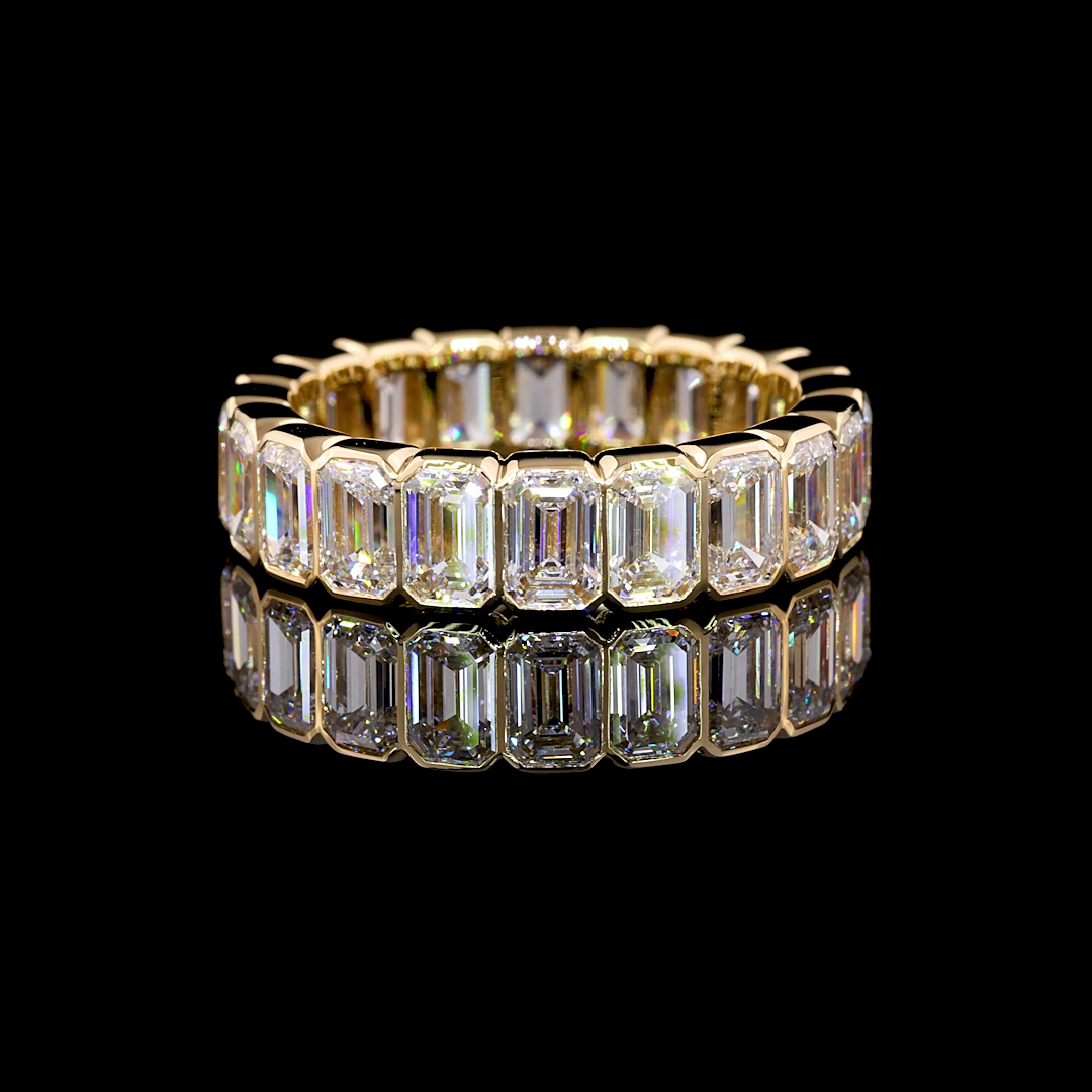 5ctw Emerald Bezel Diamond Eternity Band