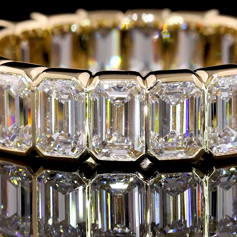 5ctw Emerald Bezel Diamond Eternity Band