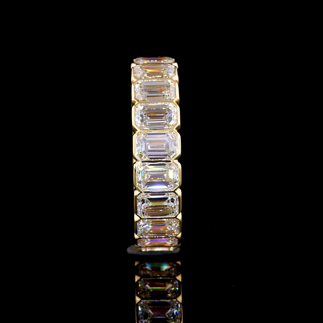 5ctw Emerald Bezel Diamond Eternity Band