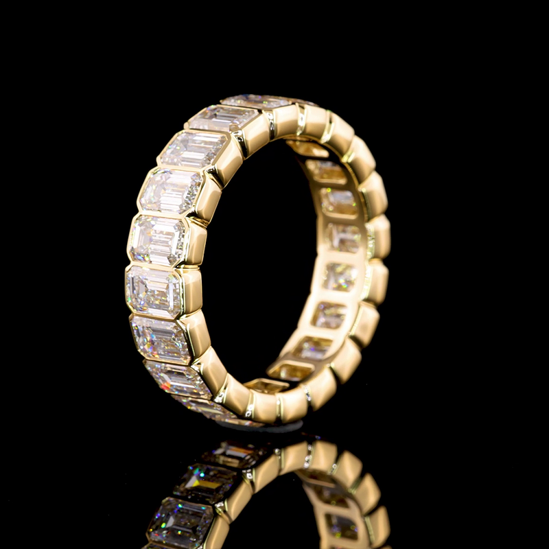 5ctw Emerald Bezel Diamond Eternity Band