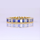 Baguette Lab Grown & Sapphire Channel Eternity Band (9/10ctw)