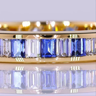 Baguette Lab Grown & Sapphire Channel Eternity Band (9/10ctw)