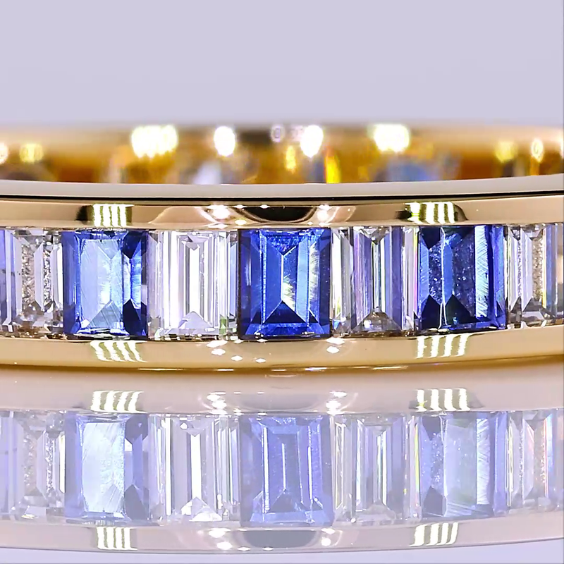 Baguette & Sapphire Channel Eternity Band (1ctw)