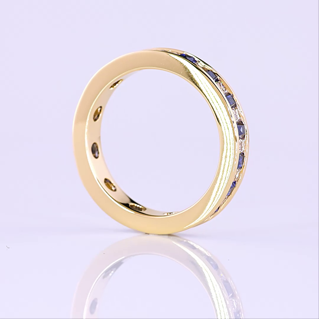 Baguette Lab Grown & Sapphire Channel Eternity Band (9/10ctw)