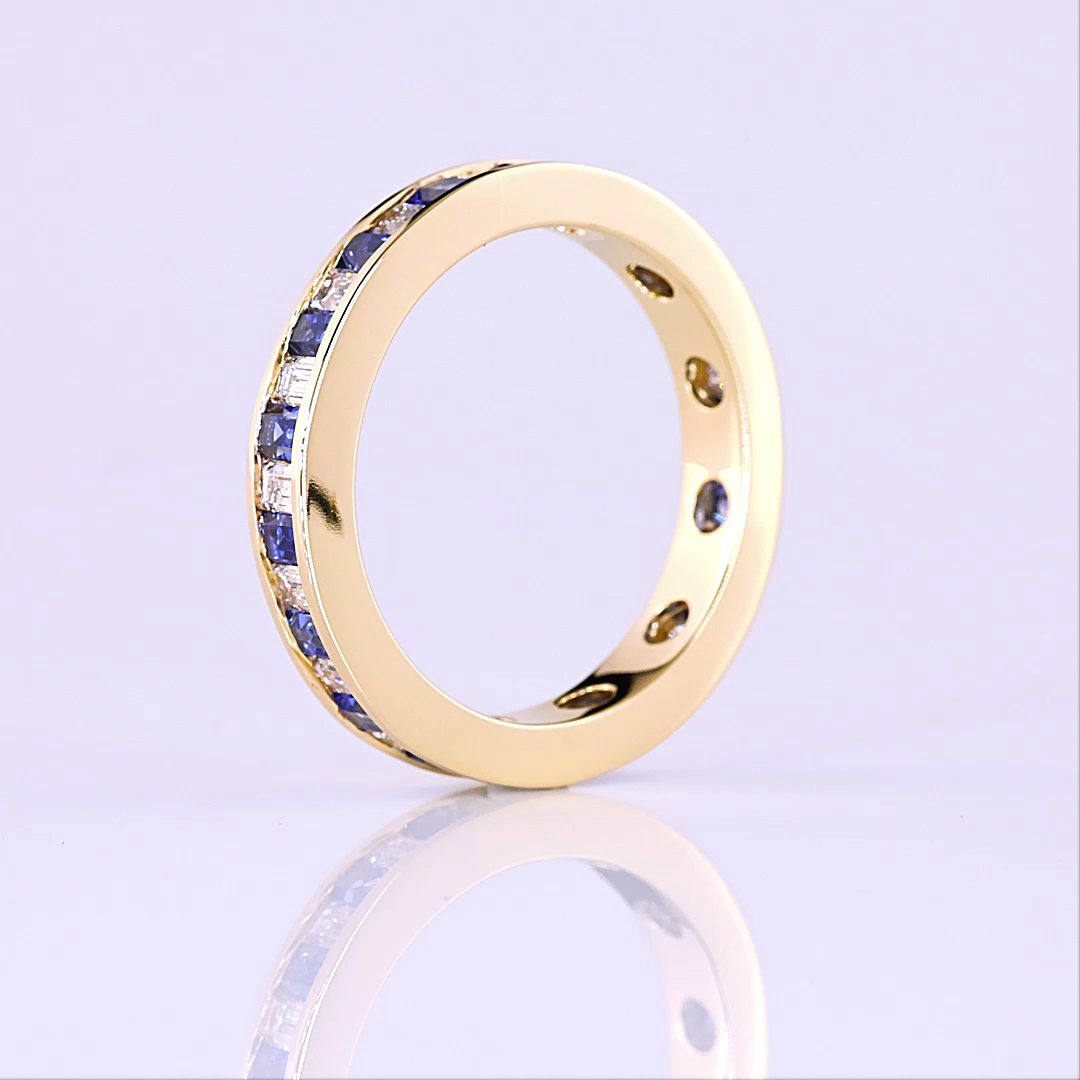 Baguette Lab Grown & Sapphire Channel Eternity Band (9/10ctw)