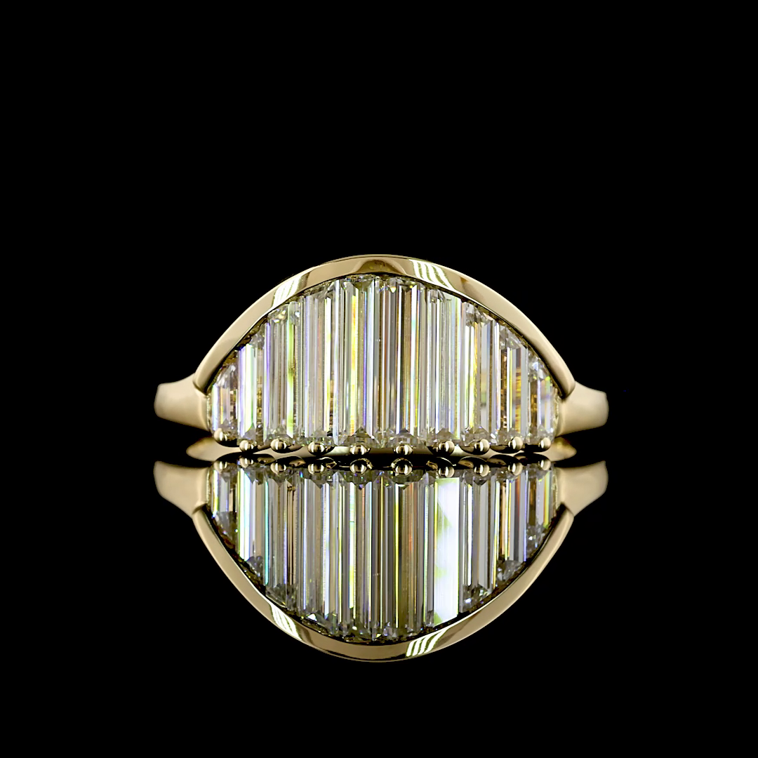 Tapered Baguette Lab Grown Diamond Half Bezel Half Eternity Band (1ctw)
