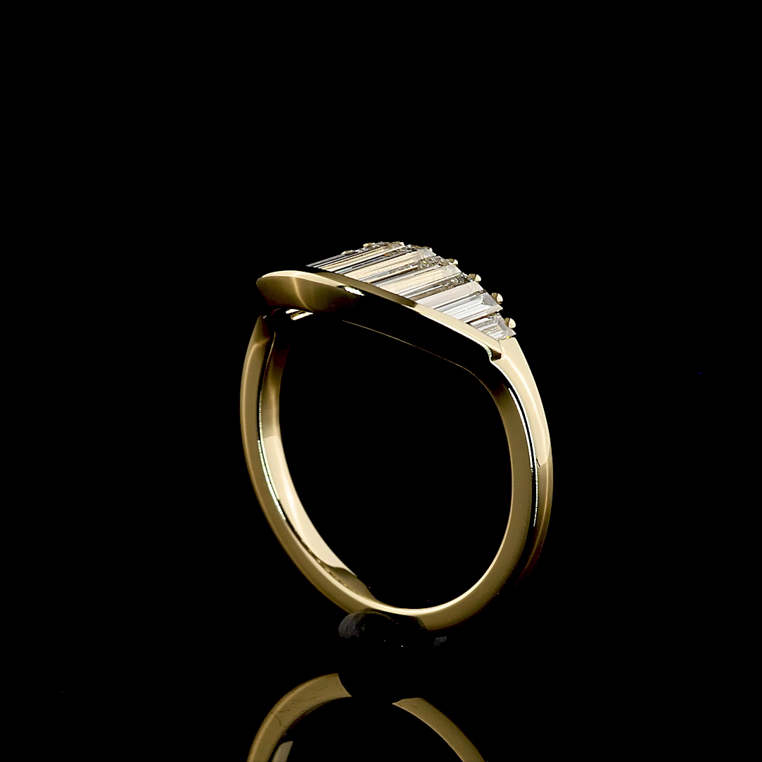 Tapered Baguette Lab Grown Diamond Half Bezel Half Eternity Band (1ctw)