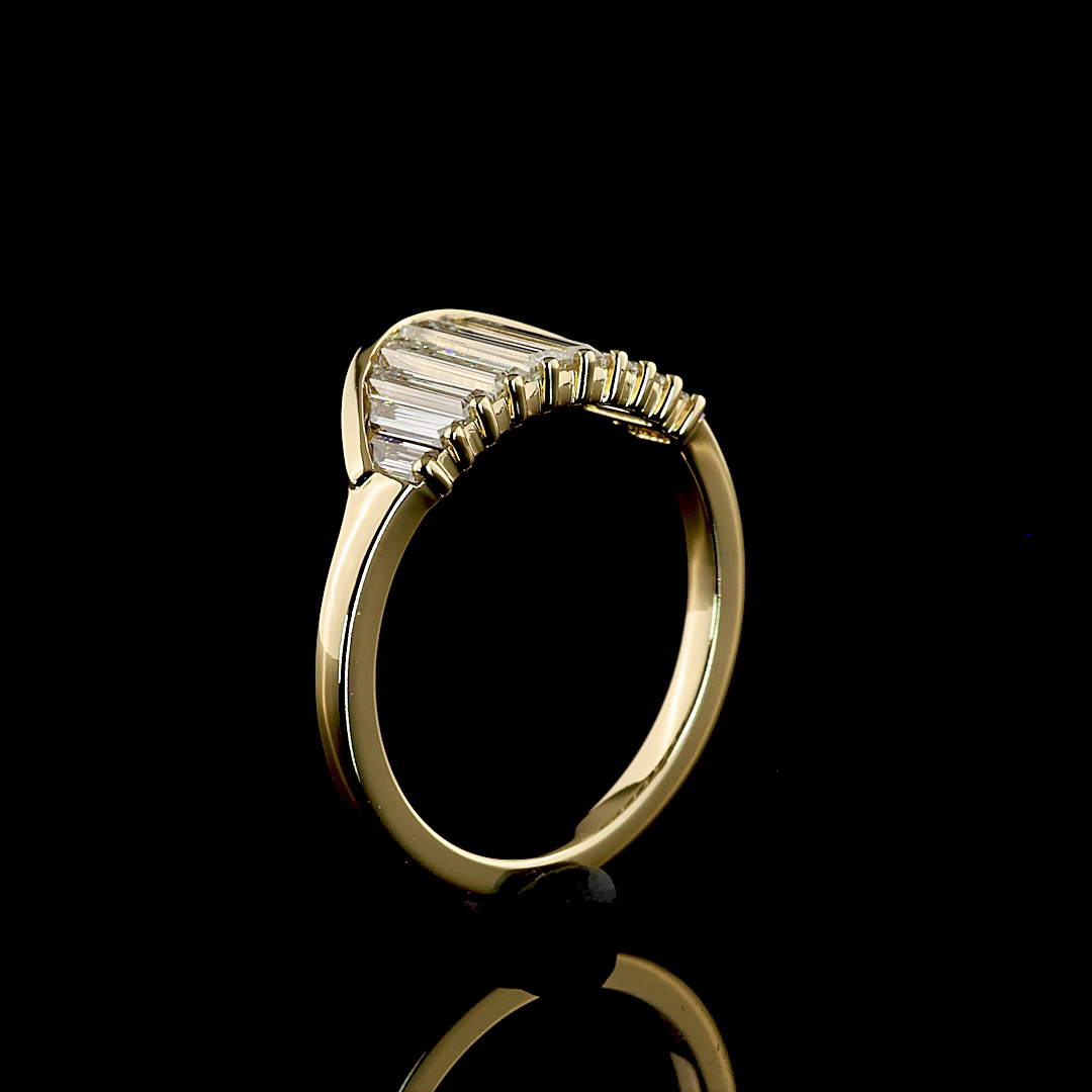 Tapered Baguette Lab Grown Diamond Half Bezel Half Eternity Band (1ctw)
