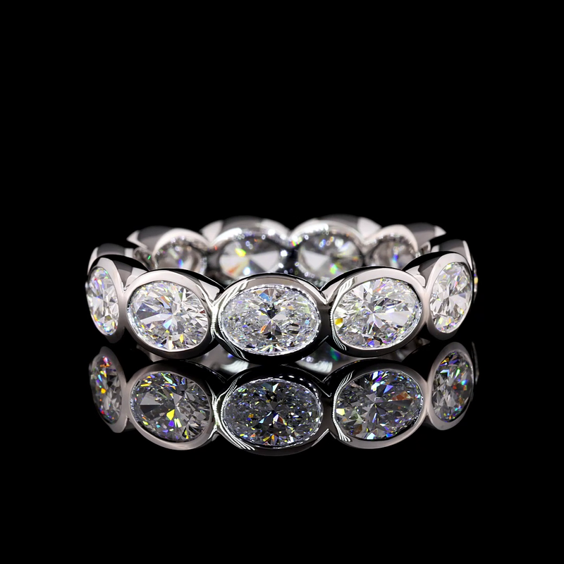 4ctw Oval East West Bezel Diamond Eternity Band