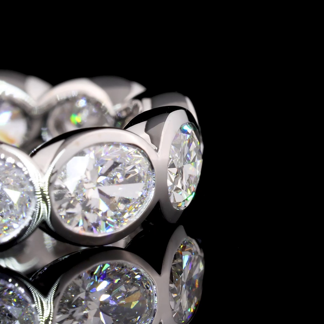4ctw Oval East West Bezel Diamond Eternity Band