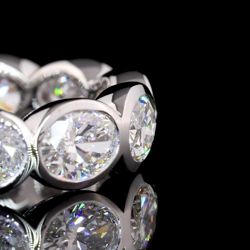 4ctw Oval East West Bezel Diamond Eternity Band