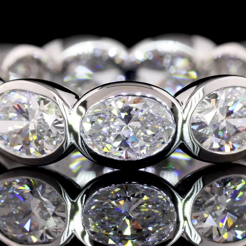 4ctw Oval East West Bezel Diamond Eternity Band