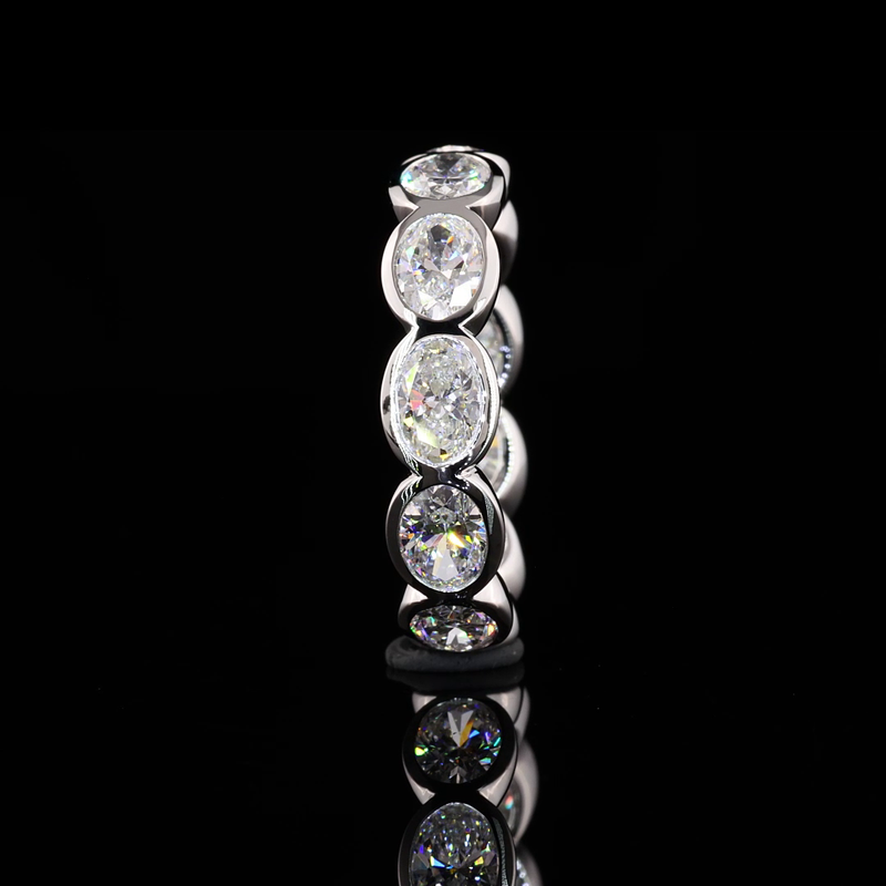 4ctw Oval East West Bezel Diamond Eternity Band