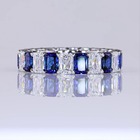 Radiant Lab Grown Diamond & Sapphire Eternity Band (3ctw)
