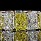 Radiant Fancy Vivid Yellow Lab Grown Diamond Eternity Band (14ctw)