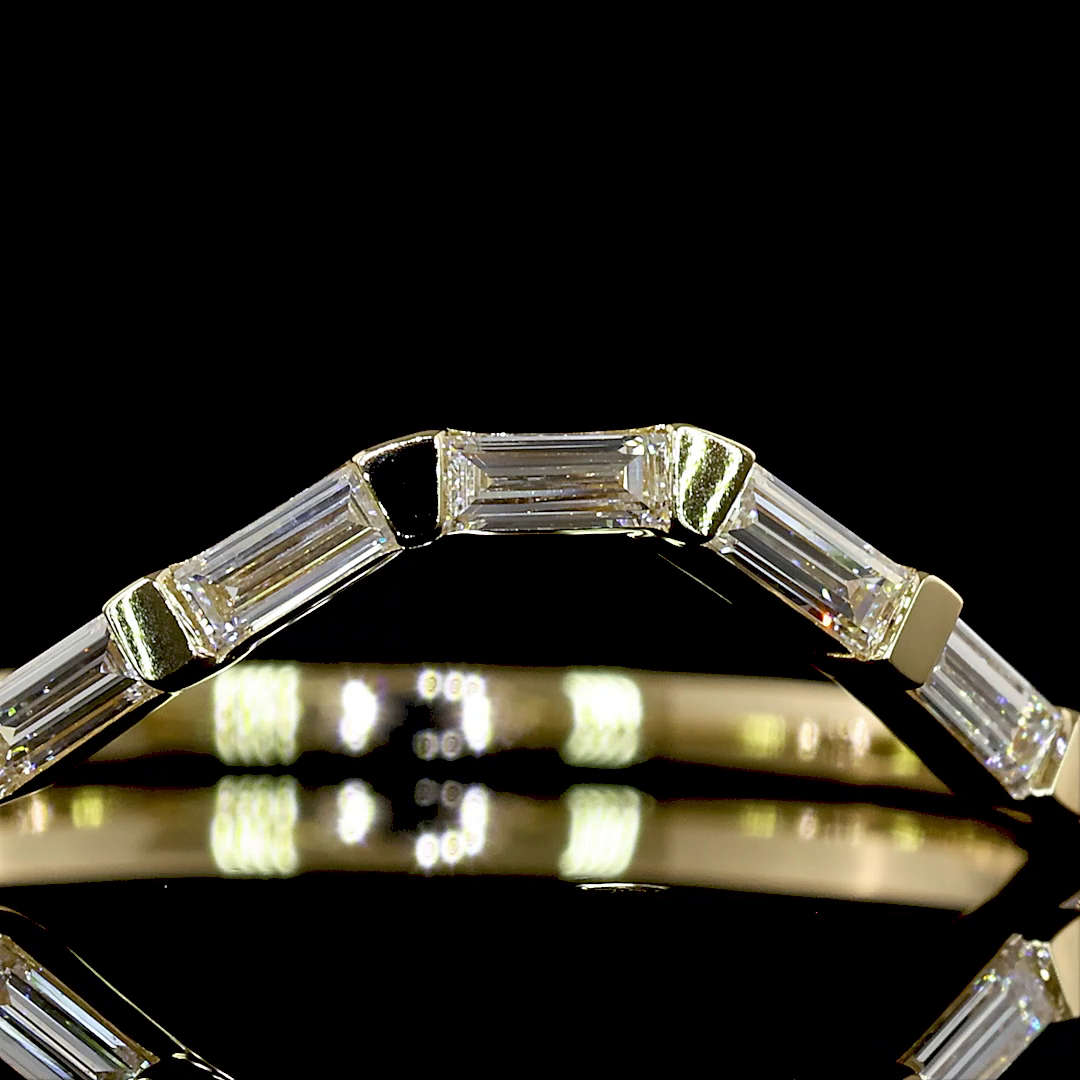 East West Baguette Lab Grown Diamond Bezel Half Eternity Band (1/4ctw)