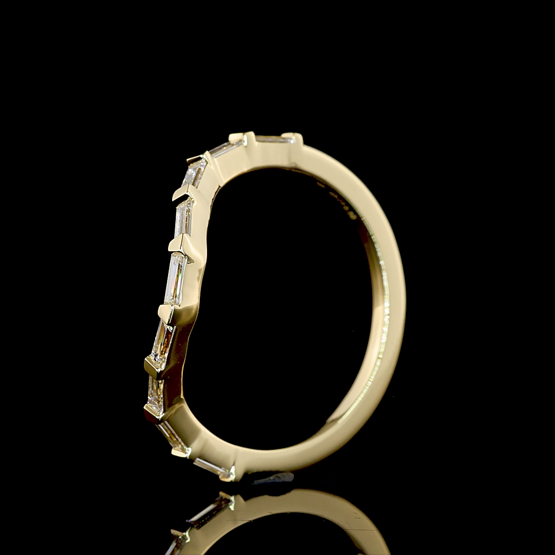 East West Baguette Lab Grown Diamond Bezel Half Eternity Band (1/4ctw)