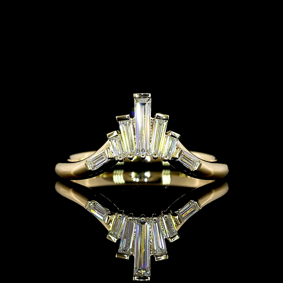Baguette Lab Grown Diamond Half Bezel Seven Stone Band (1/3ctw)