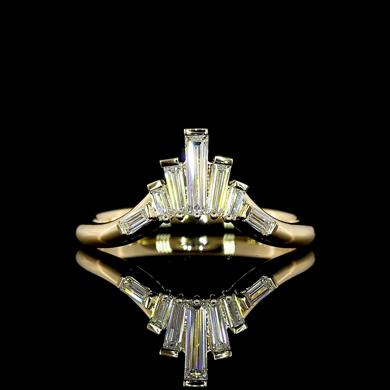 Baguette Diamond Half Bezel Seven Stone Band (1/3ctw)