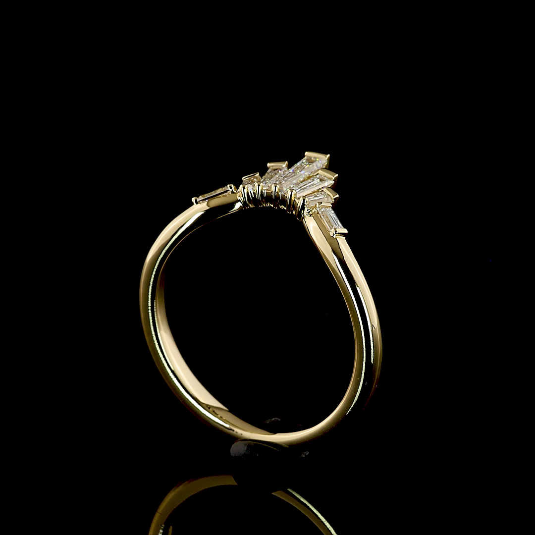 Baguette Lab Grown Diamond Half Bezel Seven Stone Band (1/3ctw)