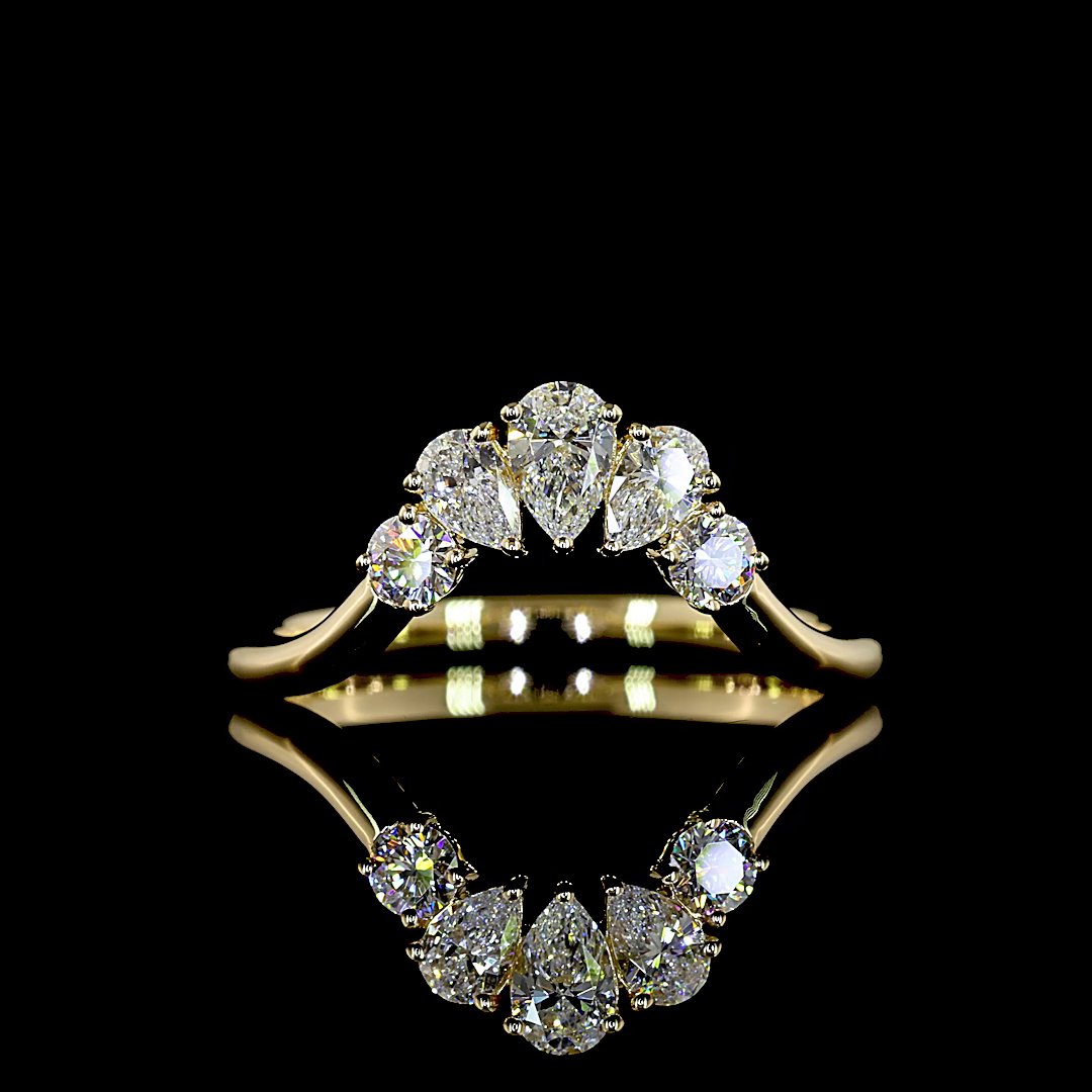 Pear Lab Grown Diamond Five Stone Band (1/2ctw)
