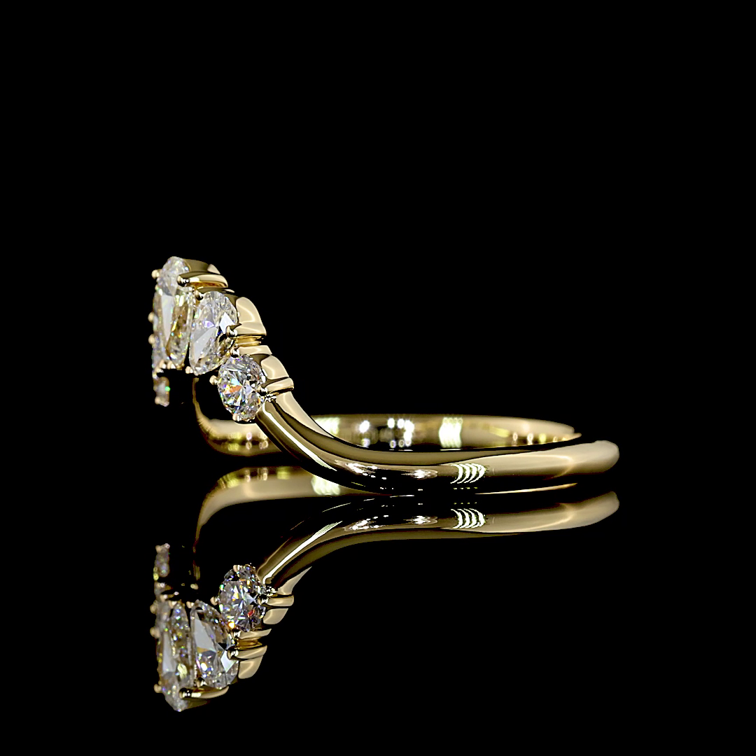 Pear Lab Grown Diamond Five Stone Band (1/2ctw)