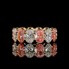 Oval Fancy Vivid Pink Lab Grown Diamond Eternity Band (7ctw)