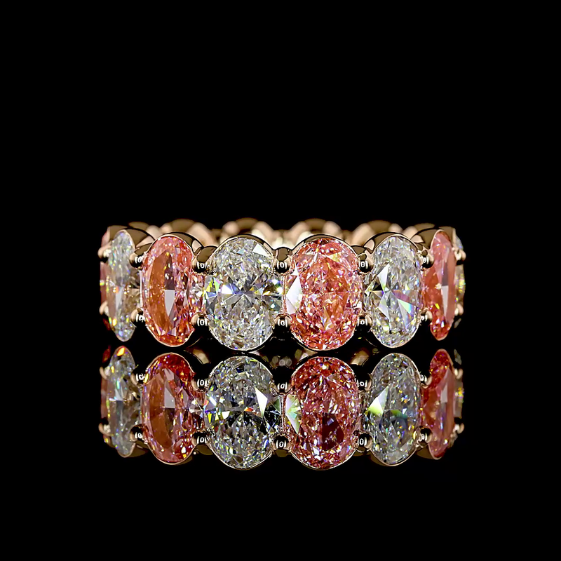 Oval Fancy Pink Diamond Eternity Band (7ctw)
