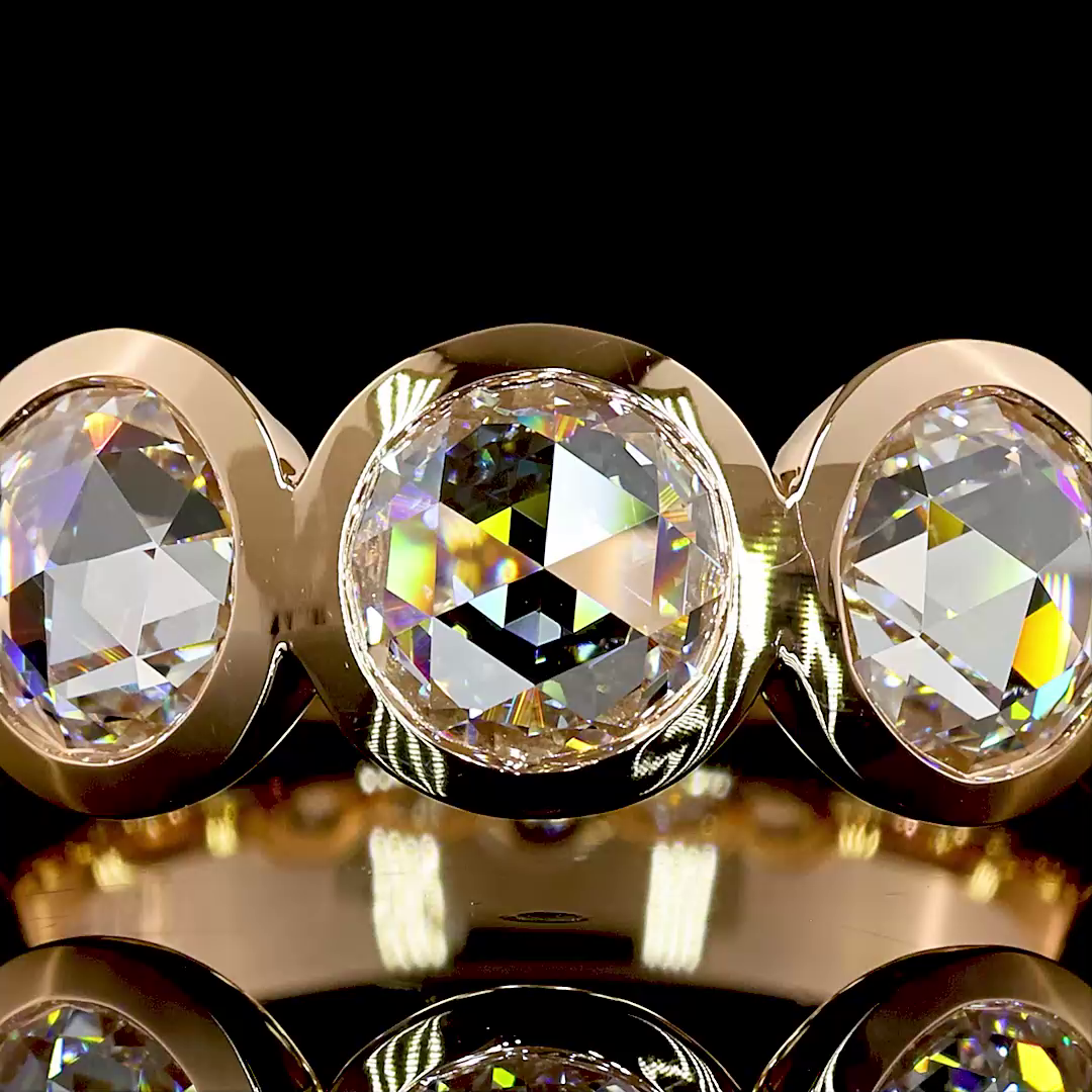 Round Lab Grown Diamond Bezel Five Stone Band (2-3/4ctw)