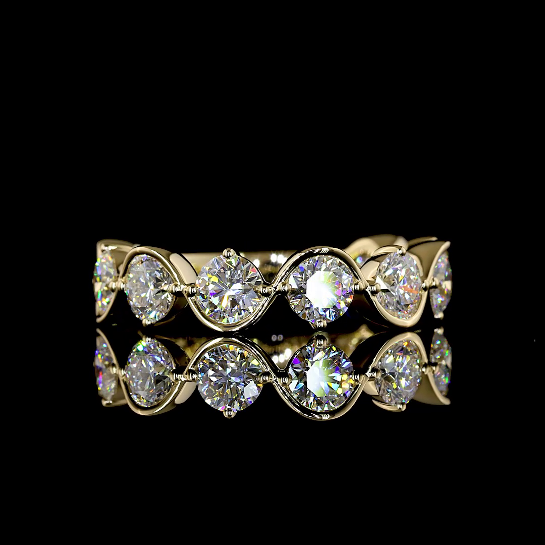 Round Lab Grown Diamond Half Bezel Half Eternity Band (2-1/4ctw)