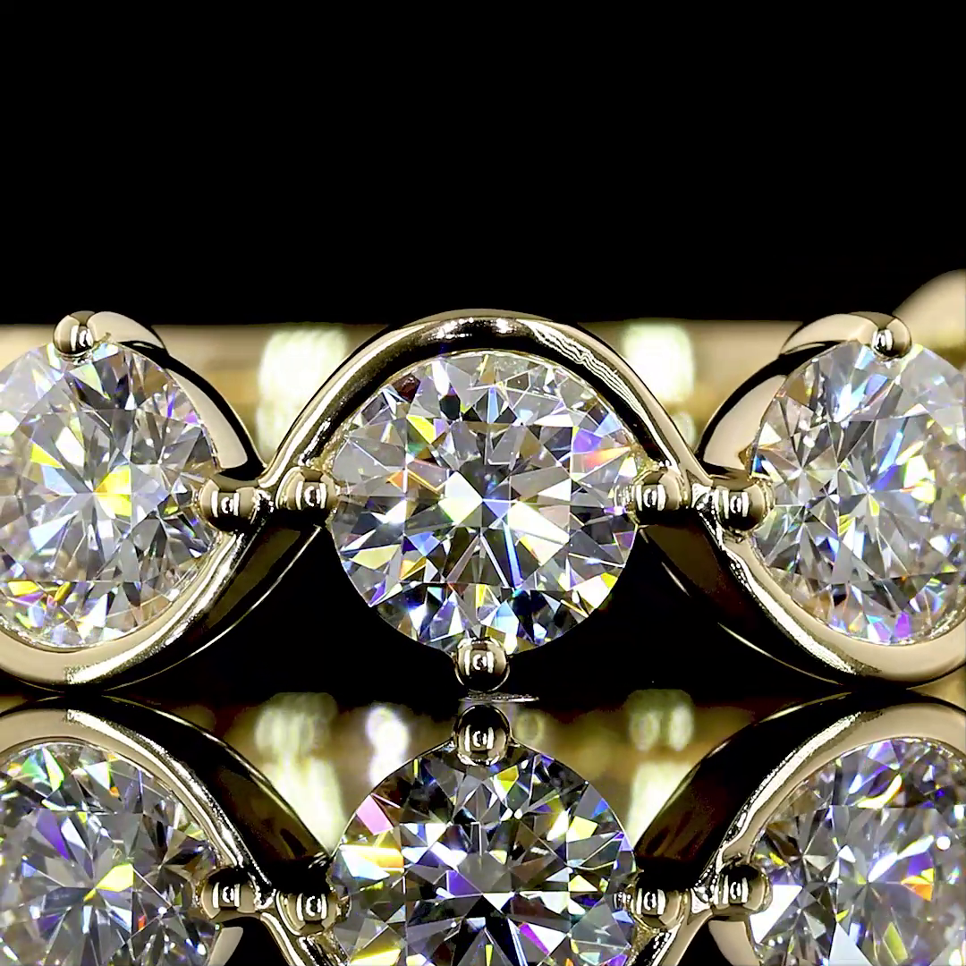 Round Lab Grown Diamond Half Bezel Half Eternity Band (2-1/4ctw)