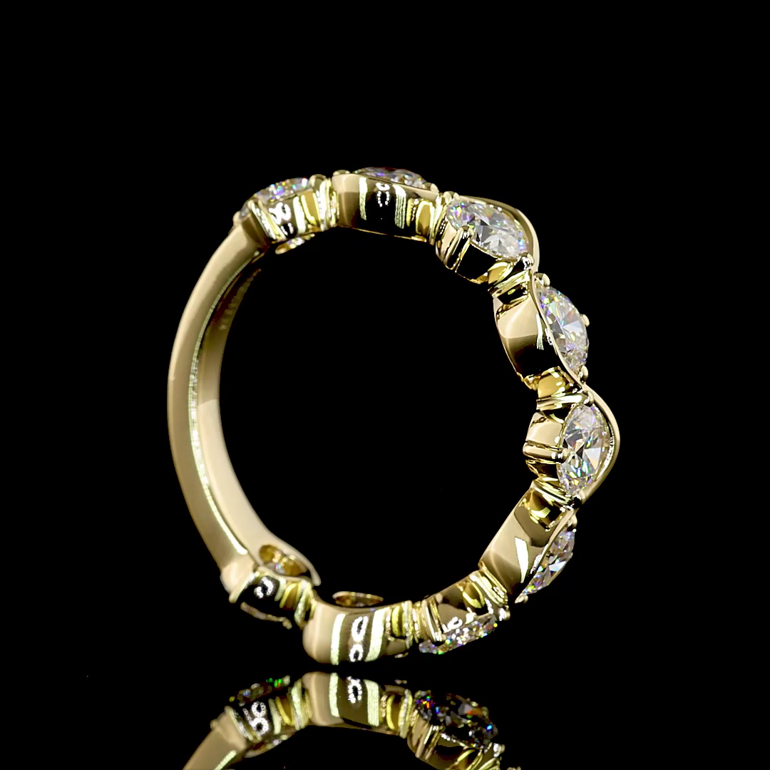 Round Lab Grown Diamond Half Bezel Half Eternity Band (2-1/4ctw)